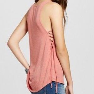 NWOT Lace up side tank